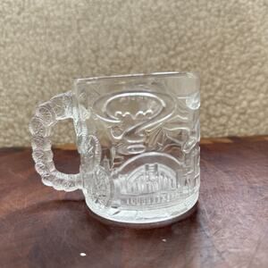 McDonalds VTG BATMAN FOREVER Glass Mug Two Faced The Riddler 1995 Made In France